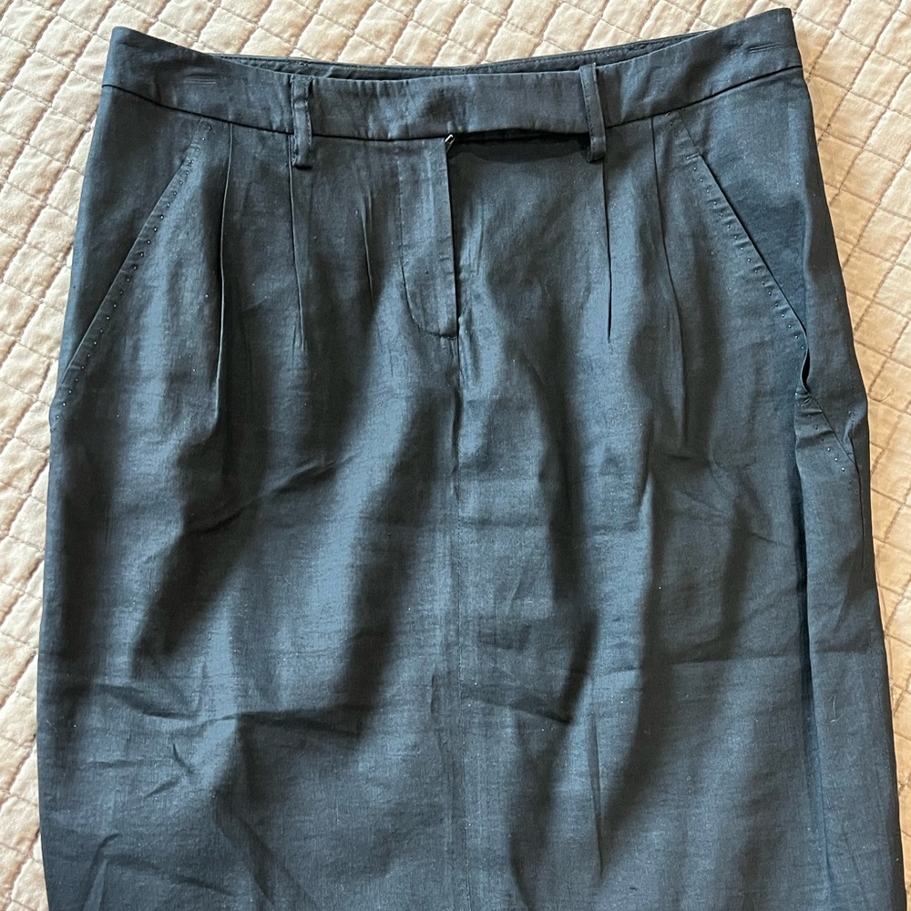 Elie Tahari black linen skirt 4 small